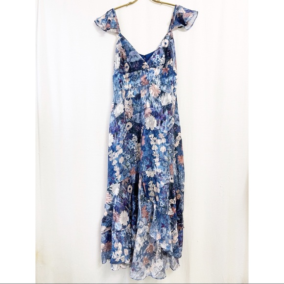 Anthropologie floral watercolour ruffled midi dress - Picture 1 of 8